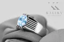 Anillo Aguamarina Plata de ley 925 Artesanía vintage vrc007s